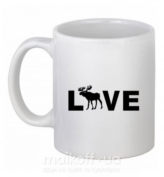 Чашка керамическая DEER LOVE Белый фото