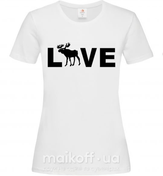 Женская футболка DEER LOVE Белый фото