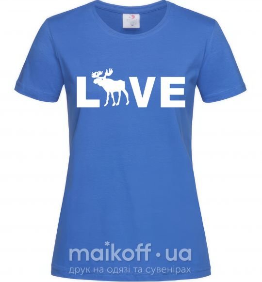 Женская футболка DEER LOVE Ярко-синий фото