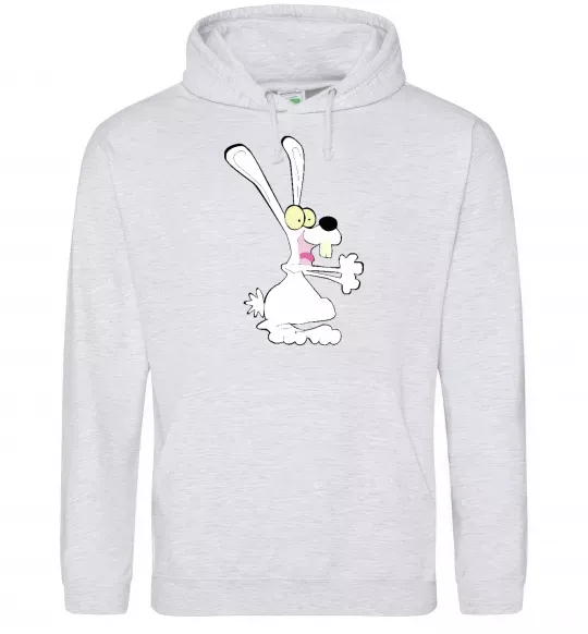 Мужская толстовка (худи) ЗАЯЦ+ Серый меланж фото