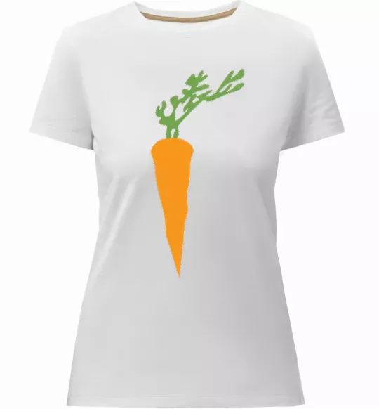 Жіноча преміум футболка +МОРКОВКА Білий фото