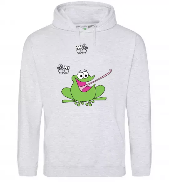 Чоловіча толстовка (худі) ЛЯГУШКА+ Сірий меланж фото
