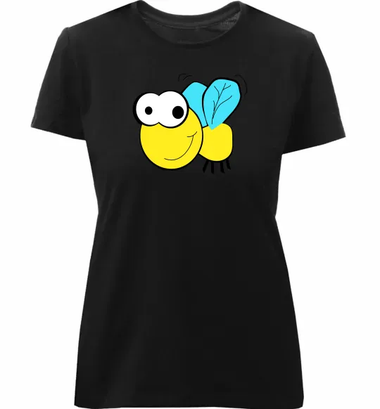 Женская премиум футболка +ПЧЕЛКА Черный фото