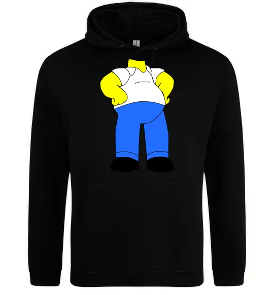 Чоловіча толстовка (худі) Гомер Сімпсон образ Чорний фото