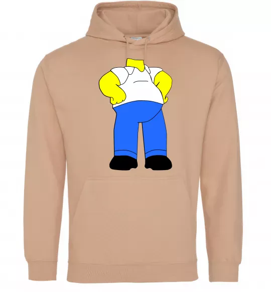 Чоловіча толстовка (худі) Гомер Сімпсон образ Пісочний фото