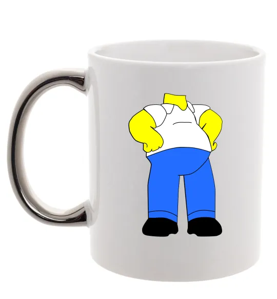 Чашка с цветной ручкой Гомер Сімпсон образ Серебро фото