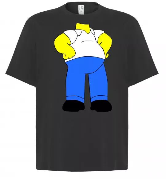 Футболка Оверсайз Гомер Сімпсон образ Черный фото