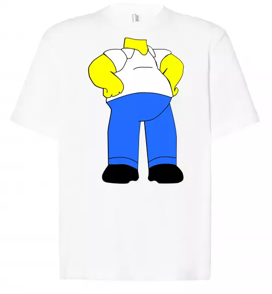 Футболка Оверсайз Гомер Сімпсон образ Белый фото