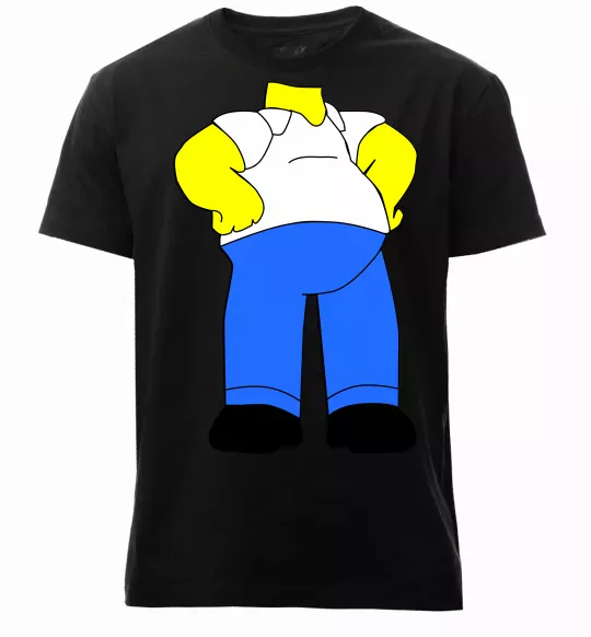 Мужская премиум футболка Гомер Сімпсон образ Черный фото