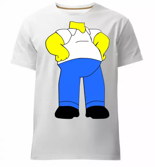 Мужская премиум футболка Гомер Сімпсон образ Белый фото