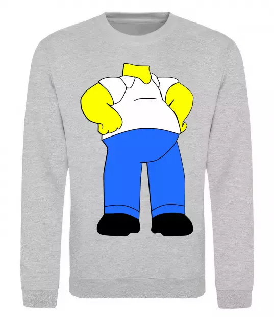Свитшот Гомер Сімпсон образ Серый меланж фото
