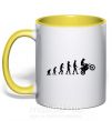 Чашка з кольоровою ручкою MOTOCROSS EVOLUTION Сонячно жовтий фото