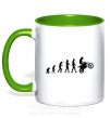 Чашка с цветной ручкой MOTOCROSS EVOLUTION Зеленый фото
