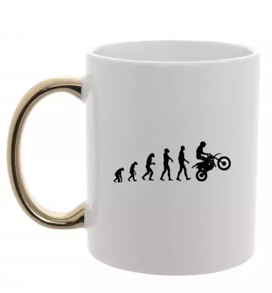 Чашка с цветной ручкой MOTOCROSS EVOLUTION Золото фото