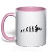 Чашка з кольоровою ручкою MOTOCROSS EVOLUTION Ніжно рожевий фото