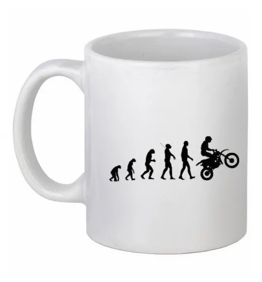 Чашка керамическая Motocross evolution Белый фото