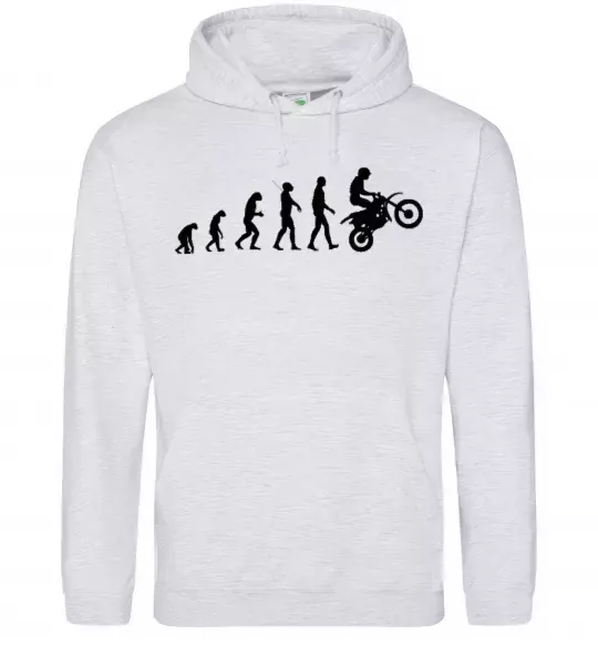 Мужская толстовка (худи) MOTOCROSS EVOLUTION Серый меланж фото