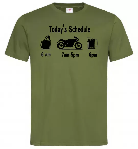 Чоловіча футболка ДЕНЬ МОТОЦИКЛИСТА Оливковий фото