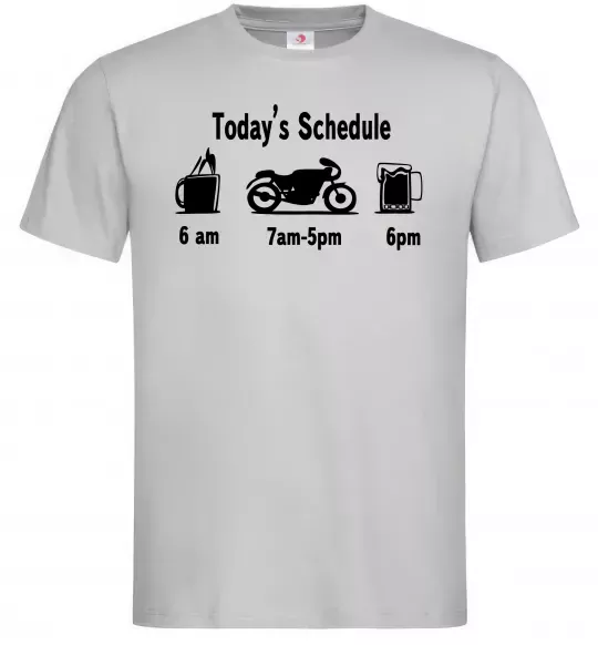 Чоловіча футболка ДЕНЬ МОТОЦИКЛИСТА Сірий фото