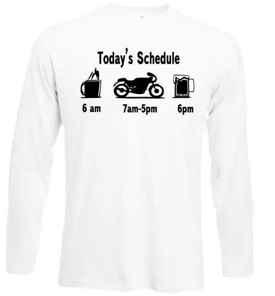 Лонгслив ДЕНЬ МОТОЦИКЛИСТА Белый фото