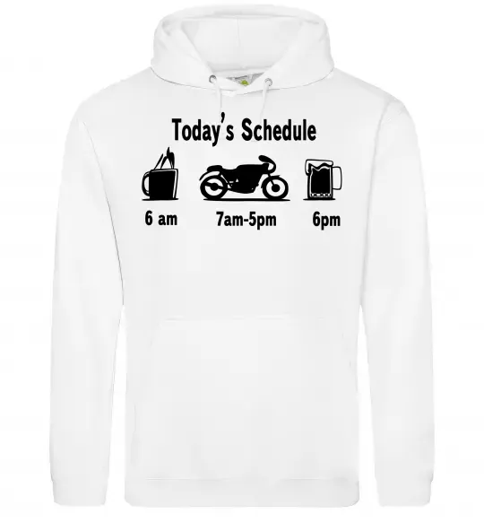 Мужская толстовка (худи) ДЕНЬ МОТОЦИКЛИСТА Белый фото