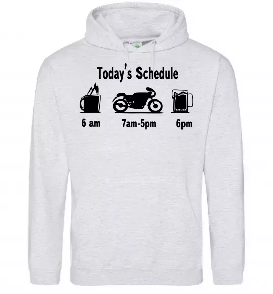 Мужская толстовка (худи) ДЕНЬ МОТОЦИКЛИСТА Серый меланж фото