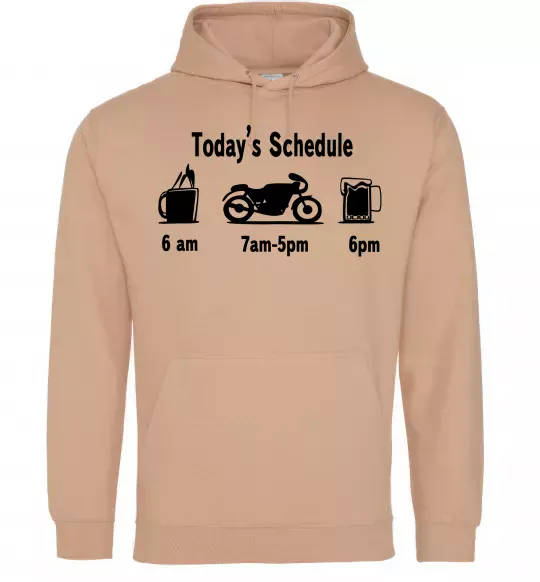 Мужская толстовка (худи) ДЕНЬ МОТОЦИКЛИСТА Песочный фото