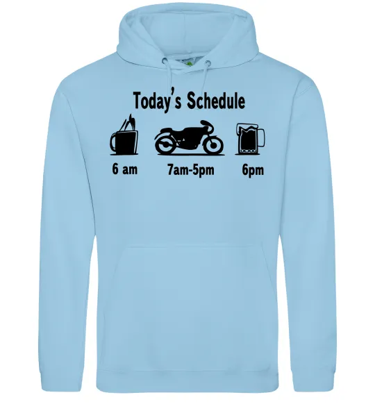 Мужская толстовка (худи) ДЕНЬ МОТОЦИКЛИСТА Голубой фото