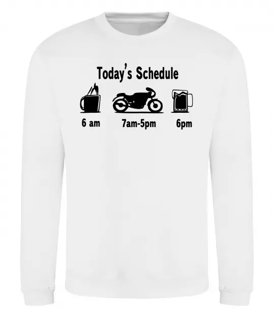 Світшот ДЕНЬ МОТОЦИКЛИСТА Білий фото