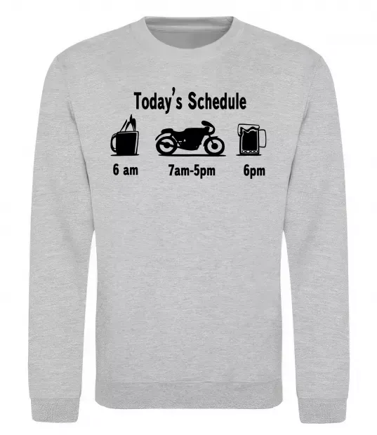 Світшот ДЕНЬ МОТОЦИКЛИСТА Сірий меланж фото