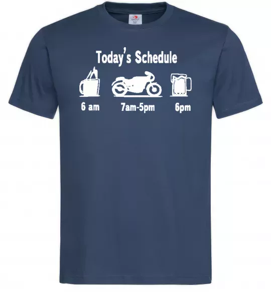 Чоловіча футболка ДЕНЬ МОТОЦИКЛИСТА Темно-синій фото