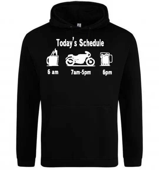 Мужская толстовка (худи) ДЕНЬ МОТОЦИКЛИСТА Черный фото