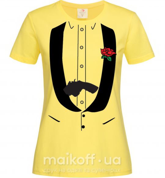 Женская футболка GUN ROSE FRAK Лимонный фото