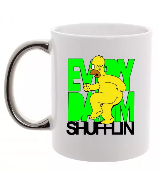 Чашка с цветной ручкой Сімпсон оголений Серебро фото