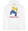 Мужская толстовка (худи) KISS MY ASS Homer simpson Белый фото