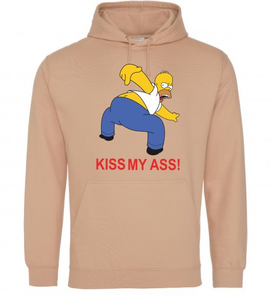 Чоловіча толстовка (худі) KISS MY ASS Homer simpson Пісочний фото