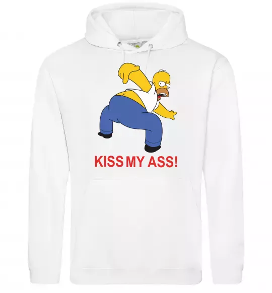 Женская толстовка (худи) KISS MY ASS Homer simpson Белый фото
