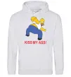 Женская толстовка (худи) KISS MY ASS Homer simpson Серый меланж Женская толстовка (худи) KISS MY ASS Homer simpson Серый меланж фото