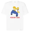 Футболка Оверсайз KISS MY ASS Homer simpson Білий фото