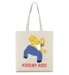 Эко-сумка KISS MY ASS Homer simpson Бежевый фото