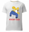 Чоловіча преміум футболка KISS MY ASS Homer simpson Білий фото