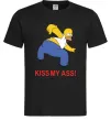 Чоловіча футболка KISS MY ASS Homer simpson Чорний фото