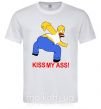 Чоловіча футболка KISS MY ASS Homer simpson Білий фото