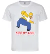 Чоловіча футболка KISS MY ASS Homer simpson Білий фото