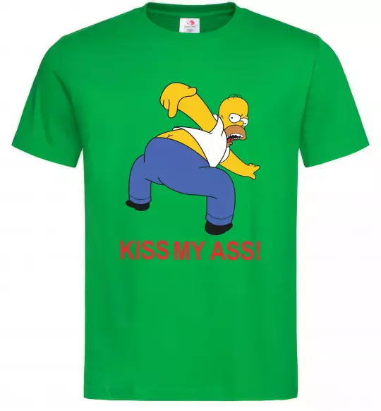 Чоловіча футболка KISS MY ASS Homer simpson Зелений фото