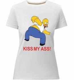 Жіноча преміум футболка KISS MY ASS Homer simpson Жіноча преміум футболка KISS MY ASS Homer simpson