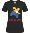 Женская футболка KISS MY ASS Homer simpson Черный фото