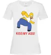 Женская футболка KISS MY ASS Homer simpson Белый фото