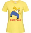 Женская футболка KISS MY ASS Homer simpson Лимонный фото