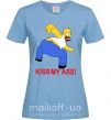 Жіноча футболка KISS MY ASS Homer simpson Блакитний фото